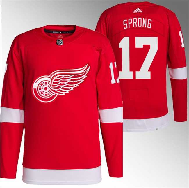 Mens Detroit Red Wings #17 Daniel Sprong Red Stitched Jersey Dzhi